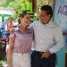 Familias y autoridades municipales durante actividades recreativas y supervisión de las albercas del CEDIF en Ciudad Victoria