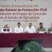 Autoridades federales, estatales y universitarias durante la sesión extraordinaria del Consejo Estatal de Protección Civil en Ciudad Victoria